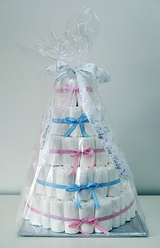 Food surprises: Diaper cake