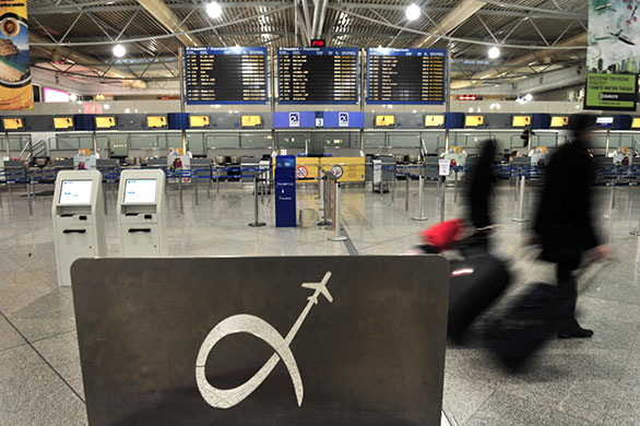 Greece strike: Empty Athens airport