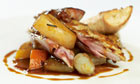 Pot roasted pheasant with root vegetables and sherry recipe