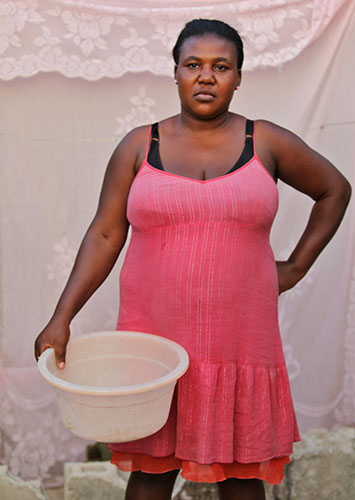 Haiti - What I saved: Clolide Bernadin saved a plastic bowl so she could wash her baby