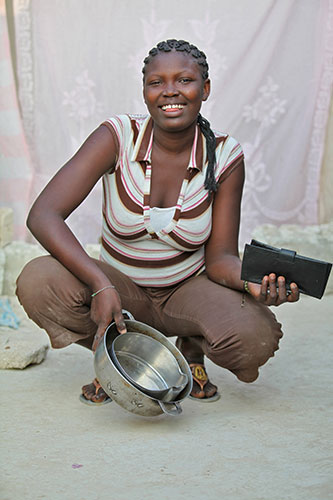 Haiti - What I saved: Nerly Uscar saved cooking stuff so she could feed her child