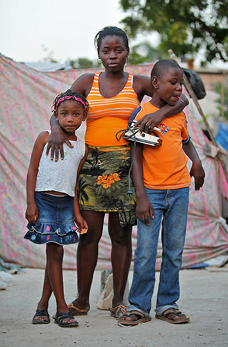 Haiti - What I saved: Louna Henry with her children Leandie Dupera and Woodjenie Dupera