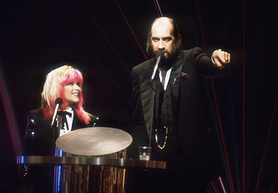Brit Awards 30: 1989: Samantha Fox and Mick Fleetwood present Brit Awards
