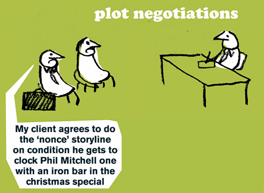 Eastendersvmodtoss: EastEnders/Plot negotiations