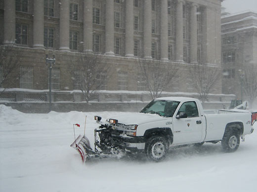 Snow plough near the White House
