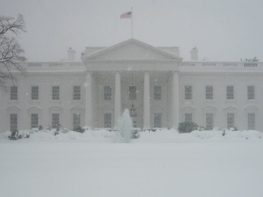 White House in snow