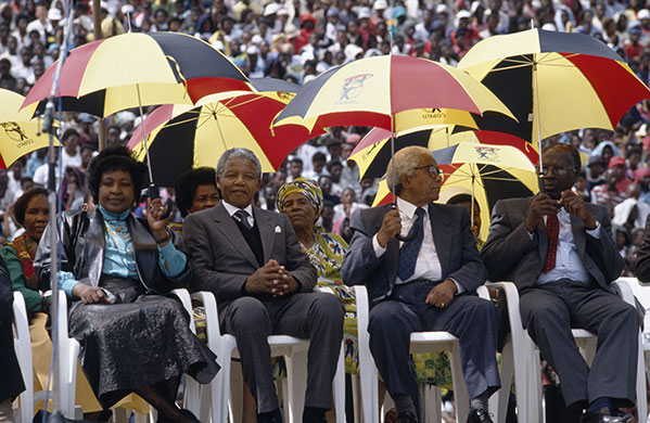 Mandela prison release: 2 March 1990: Nelson Mandela attends his first party meeting as a free man