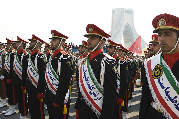 Iran 31st anniversary: Iranian stand guard 31st anniversary of the Islamic Revolution in Tehran
