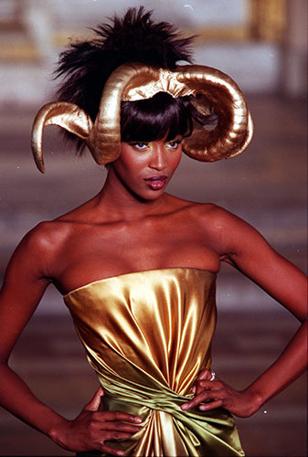 Alexander McQueen: 1997: Naomi Campbell modelling The Givenchy Collection By Alexander McQueen