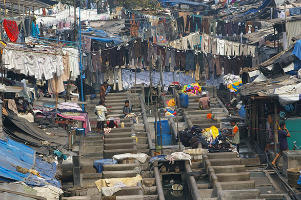 In Pictures: Clean: Reader's photo of a Mumbai laundrette with lines of washing out to dry