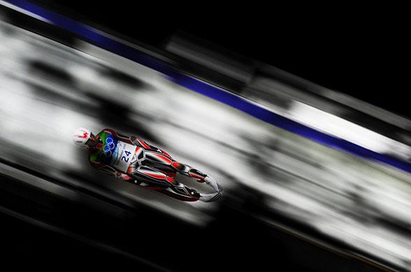Winter Olympics day two: Ian Cockerline of Canada competes during the Luge Men's Singles