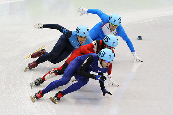Winter Olympics day two: Men's 1500m Short Track semifinals at Pacific Coliseum 