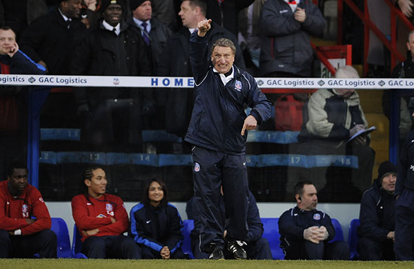 Football: Palace v Villa: Palace manager Neil Warnock makes a point