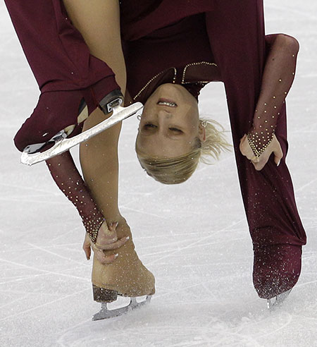 winter olympics day 3: Switzerland's Anais Morand and Antoine Dorsaz 