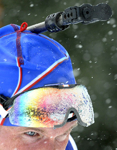 winter olympics day 3: Michal Slesinger of the Czech Republic during the men's biathlon