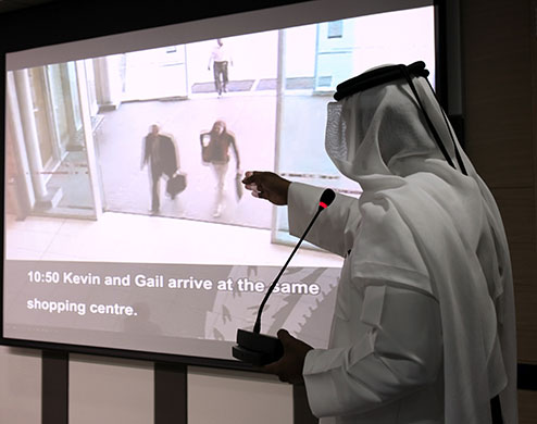 Mahmoud al-Mabhouh: A presenter points to video footage showing two of the 11 suspects