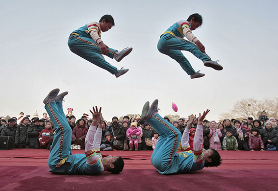 24 hours in pictures: Acrobats perform for Chinese New Year in Beijing
