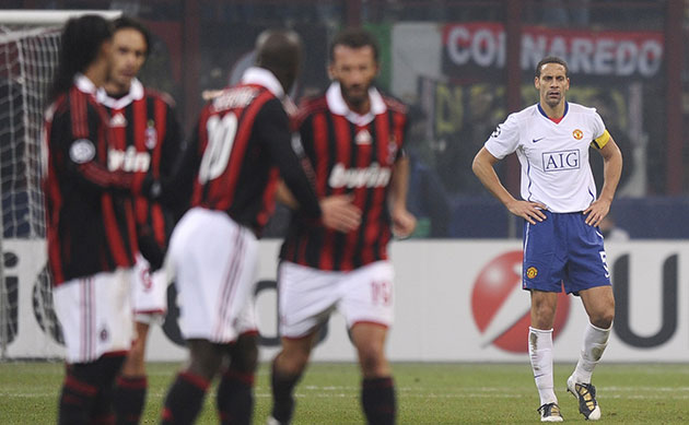 Tuesday Champions League: Rio Ferdiand looks dejected after Seeforf scores to make it 3-2
