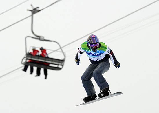 Winter Olympics day 5: Lindsey Jacobellis competes in the women's snowboard cross event