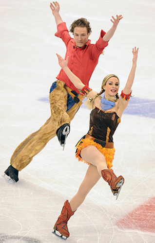 Winter Olympics day 6: Nathalie Pechalat and Fabian Bourzat perform during a training session