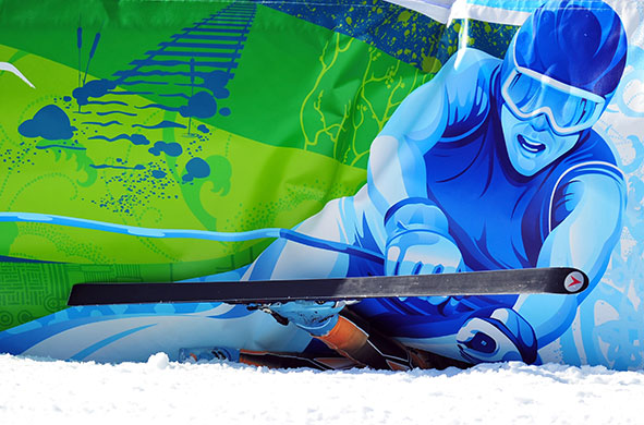 Winter Olympics day 6: Noelle Barahona of Chile disappears underneath a barrier 