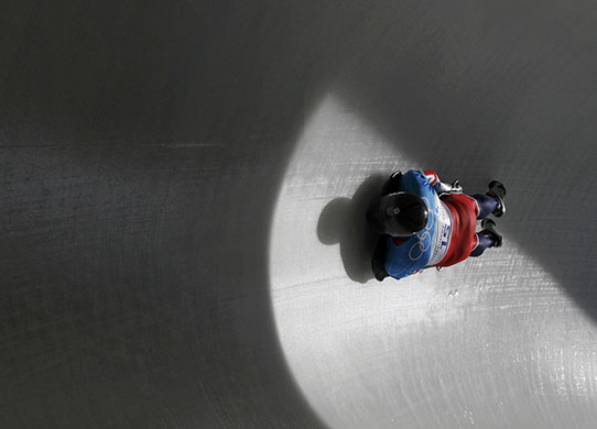 Winter Olympics day 6: Britain's Kristan Bromley during a practice run in the men's skeleton