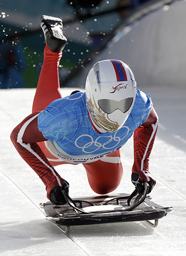 Winter Olympics day 6: Japan's Kazuhiro Koshi during a men's skeleton training session