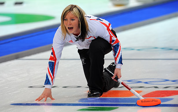 Winter Olympics day 6: Great Britain's skip Eve Muirhead shouts as she plays a stone down the ice.