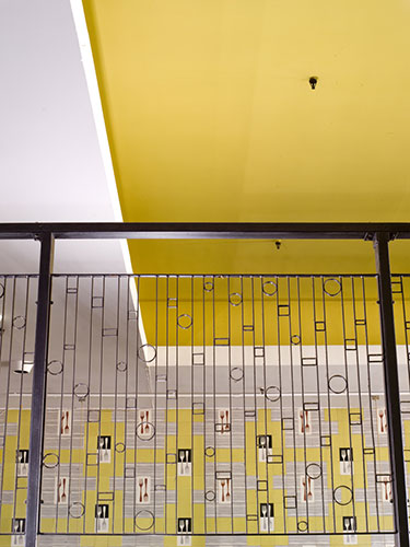 Lewis's fifth floor: Bannister and ceiling