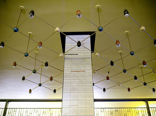 Lewis's fifth floor: Arty lighting rig in ceiling