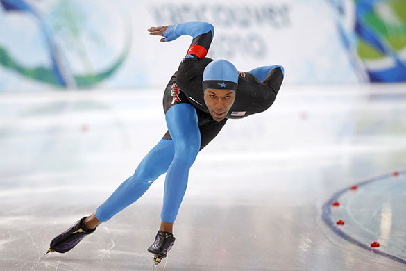 winterolympics: Shani Davis skates during the men's 1000 meters race
