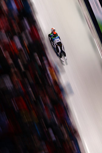 winterolympics: Latvian competitors speed through in the Luge Doubles