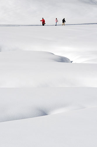 24 hours in pictures: Unken, Austria: Skiers on a cross-country ski run  in the Heutal valley 
