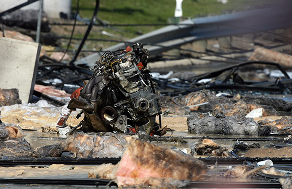 Austin plane crash: Debris is seen at the scene