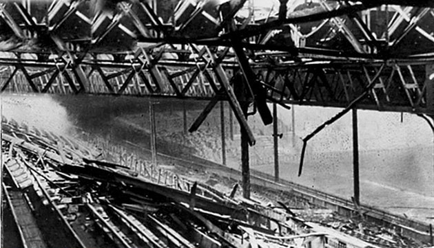 Old Trafford History: Bomb damage at Old Trafford during WWII