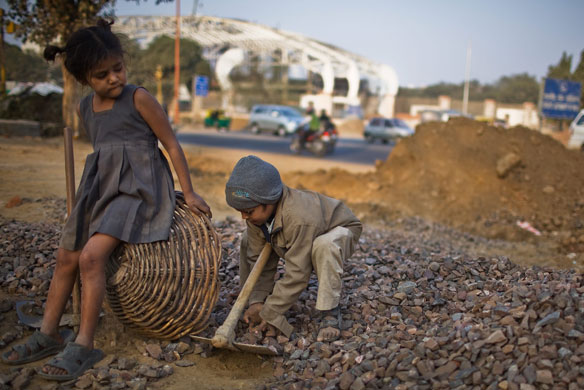 Labour in Delhi: Commonwealth Games construction project