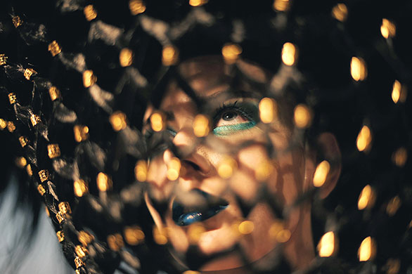 24 Hours in Pictures: A model is pictured backstage at the Charlie Le Mindu show 