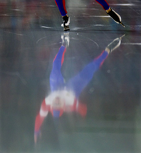 winter olympics day 9: Russian skater Aleksandr Lebedev