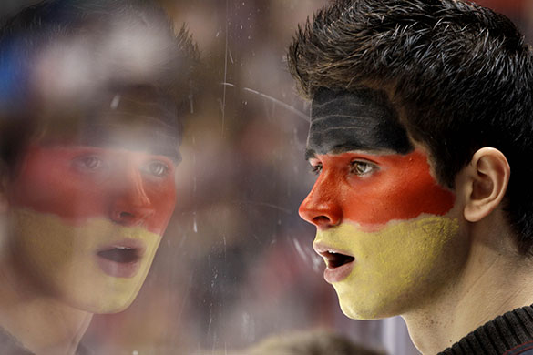 winter olympics day 9: A fan of the German men's ice hockey team