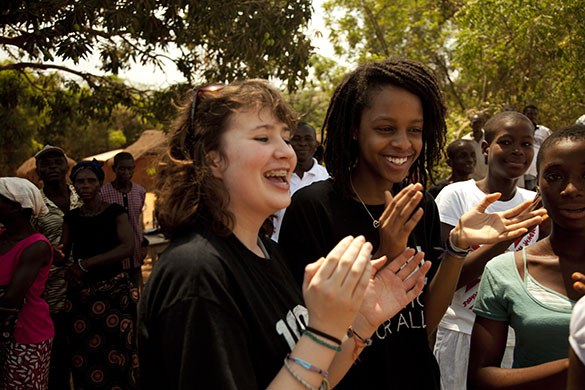 Ghana: Ronan and Rhiannon enjoying a talk about child neglect