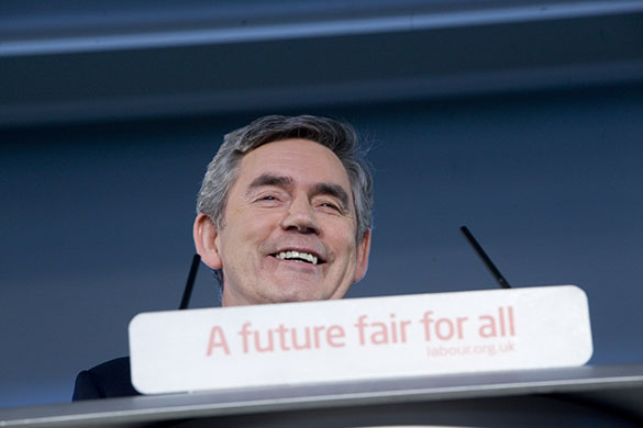 Politics: Gordon Brown at the Labour Party launch for their general election campaign