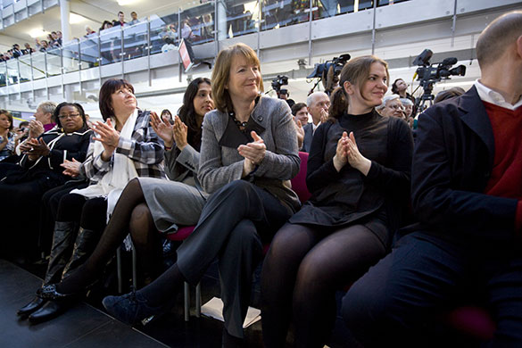 Politics: Harriet Harman joins in the applause