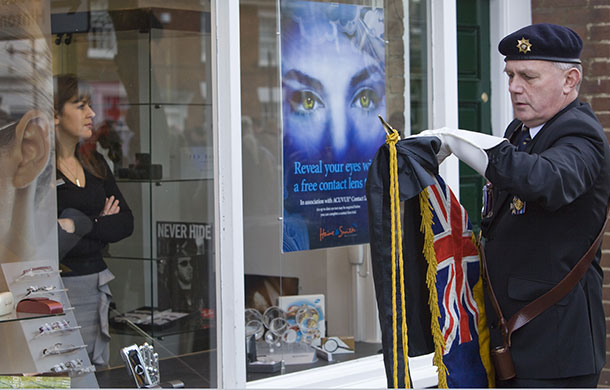 Wootton Bassett: The British Legion preparing a standard