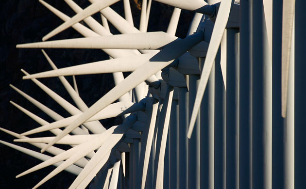 Wind Energy: Giant wind turbines, Palm Springs, California