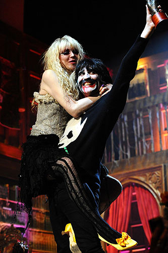 NME Awards: Noel Fielding and Courtney Love on stage