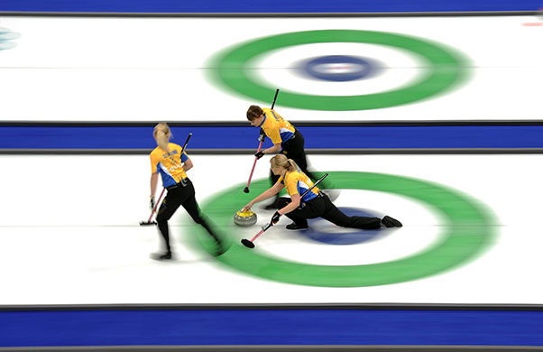 Winter Olympics Day 14: Sweden's Eva Lund during their semi-final victory over China