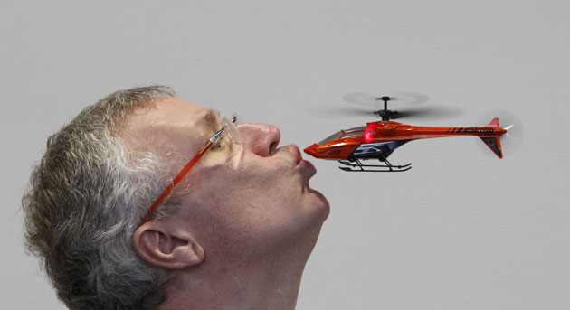 Nuremberg toy fair: Designer Alexander van de Rostyne  and his toy indoor helicopter 