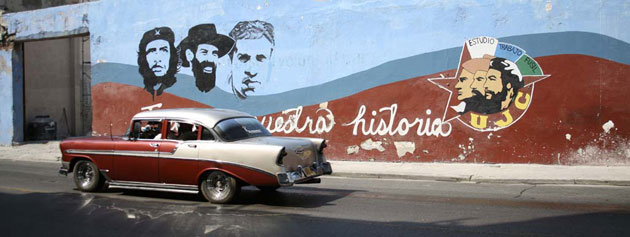 Cuban Stories: Mural depicting Cuba's recent politcal history, Havana