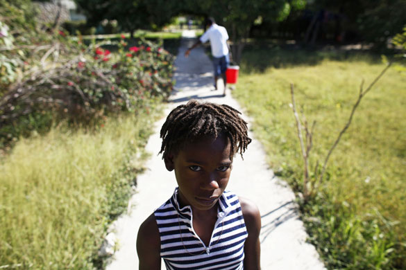 Haiti child trafficking: A Haitian child Louding, 10, inside 