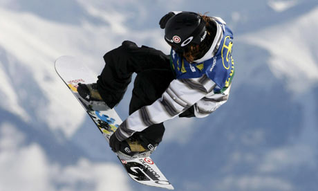 Shaun White Snowboarding Tricks. Snowboarder Shaun White